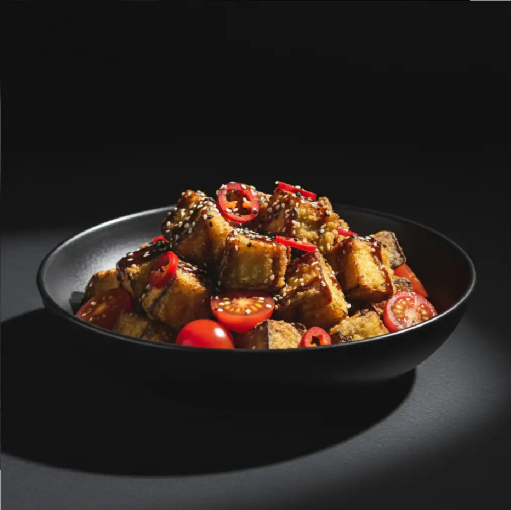 С хрустящими баклажанами